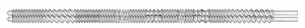 Co-rotating intermeshing screw set