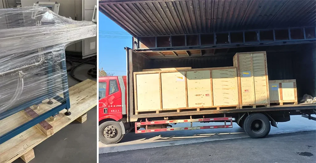 Lab-use26B Twin-screw Extruder Air Cooling Strand Pelletizing Line Departing from Nanjing to Vancouver, Canada